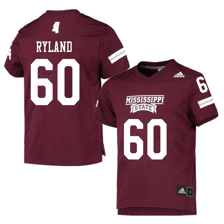 Men #60 William Ryland Mississippi State Bulldogs College Football Jerseys Sale-Maroon - Click Image to Close